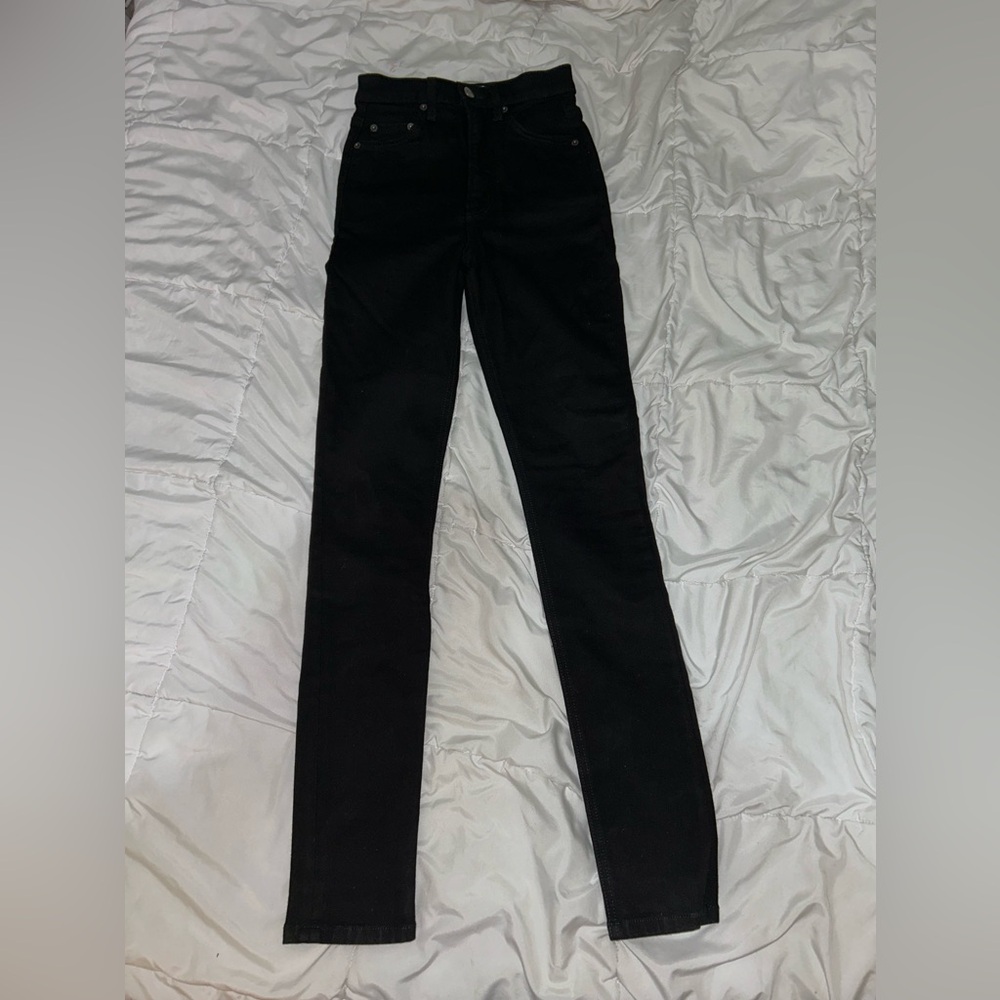 Reformation Ultra High & Skinny Jeans Size 23 Black Denim